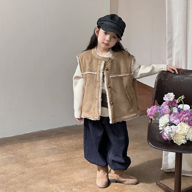 

2025 детский модный удобный повседневный легкий роскошный жилет, теплый и качественный жилет, эксклюзивная одежда, простой стиль
