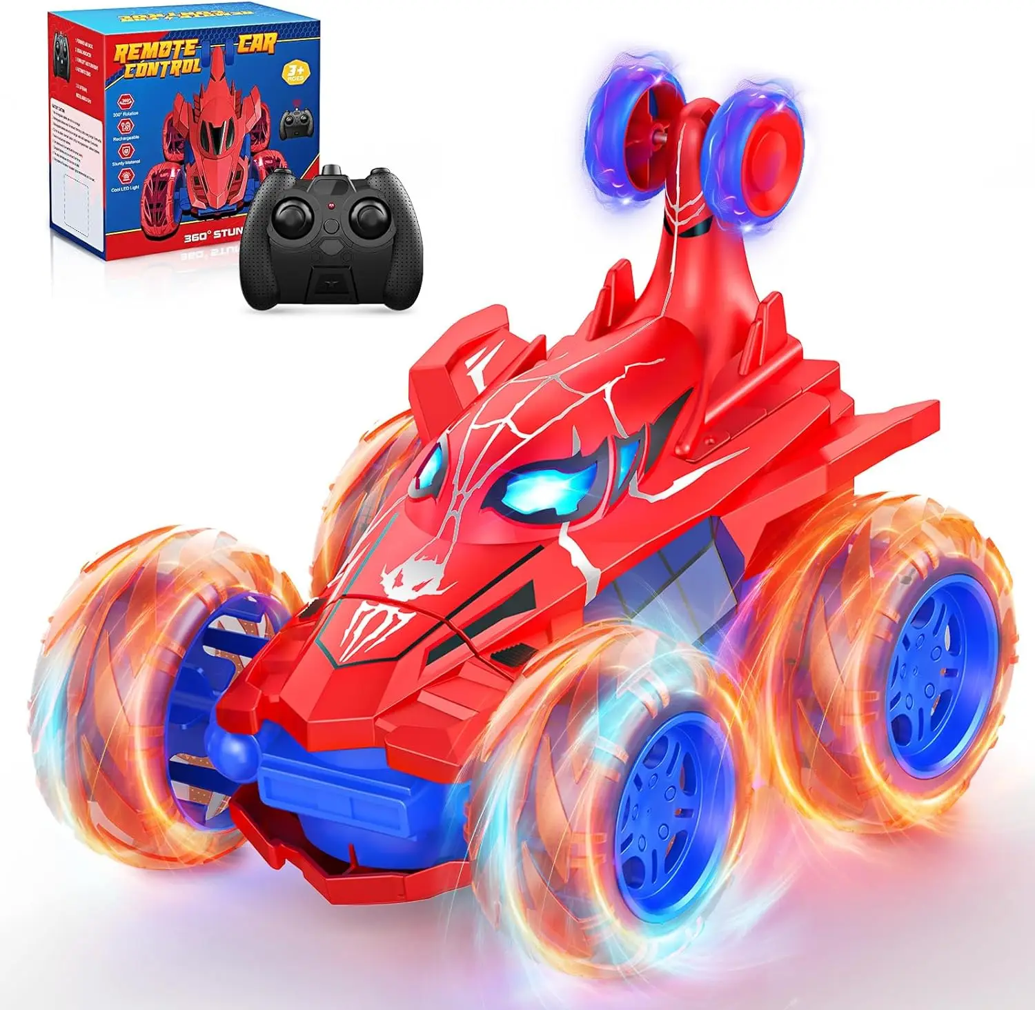 

Spider remote control car rc cars toys Cool rechargeable stunt rc car with 360 flips 4WD wheel with bright light Fun outdoor