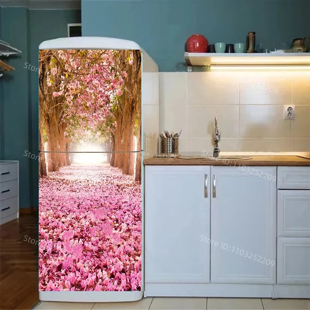 Retro Beer Poster Refigerator sticker Wallpaper Kitchen Waterproof Telephone Booth Design Fridge Door Vinyl Wrap Mural Decals
