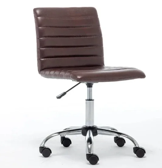Office Mid Back Leatherette Task Chair Swivel Height Adjustable, Vintage Brown