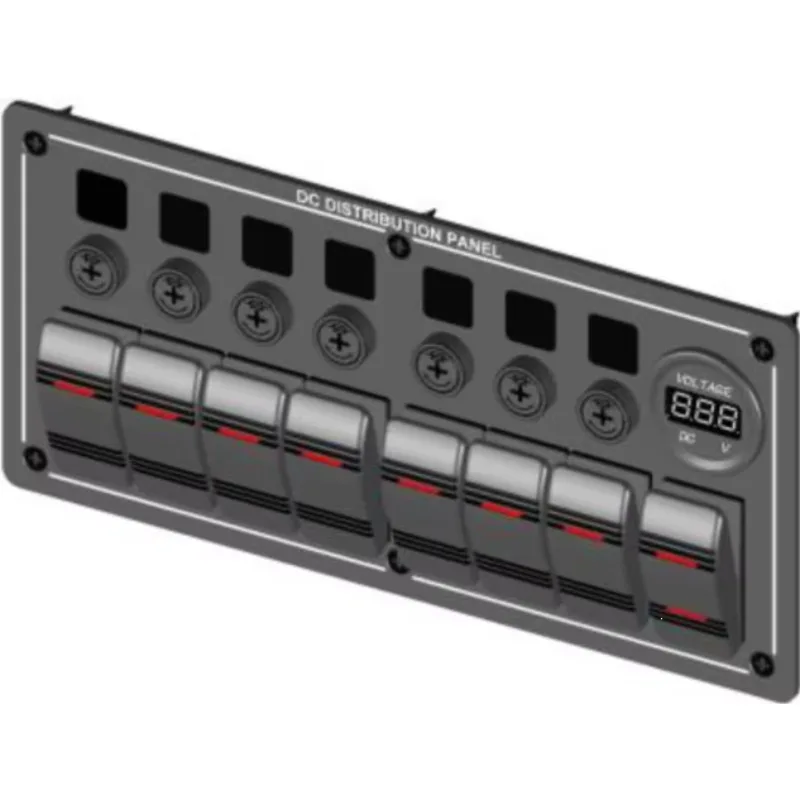 STTL 3P ON-OFF Red Light LED Car Boat Marine 12V Voltmeter  Power Socket Rocker Switch Panel