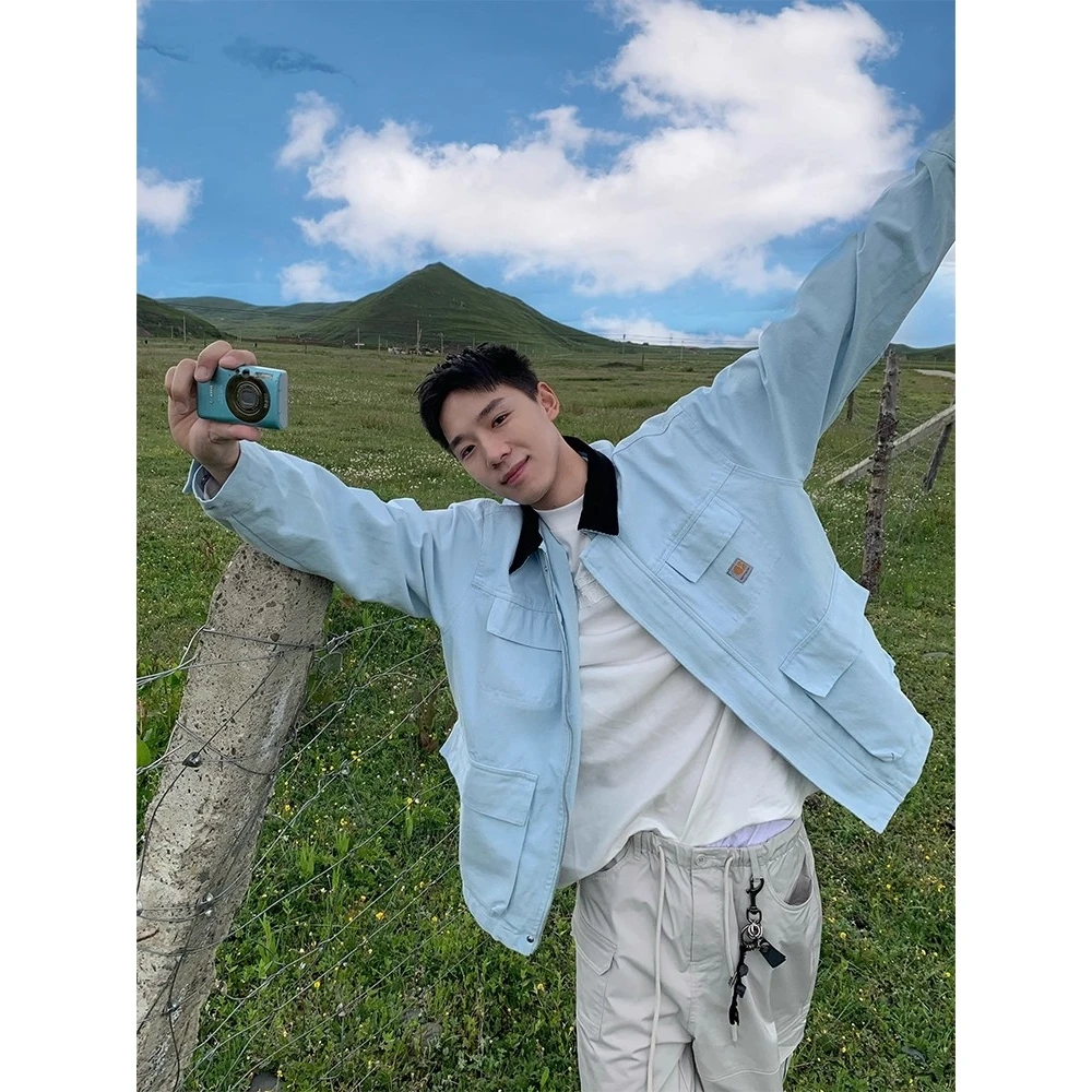 

Ретро-куртка в американском стиле с отложным воротником, свободного кроя, летняя, с высокой талией, из полиэфирного волокна, модель Sensation