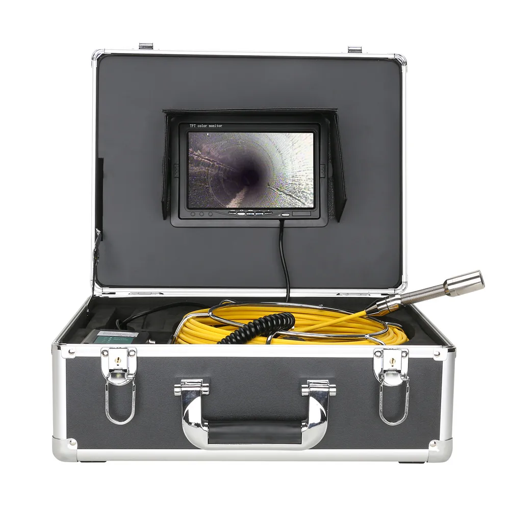 7 Professional Sewer Pipe 40M 1000TVL IP68 Waterproof Industrial Drain Endoscope System