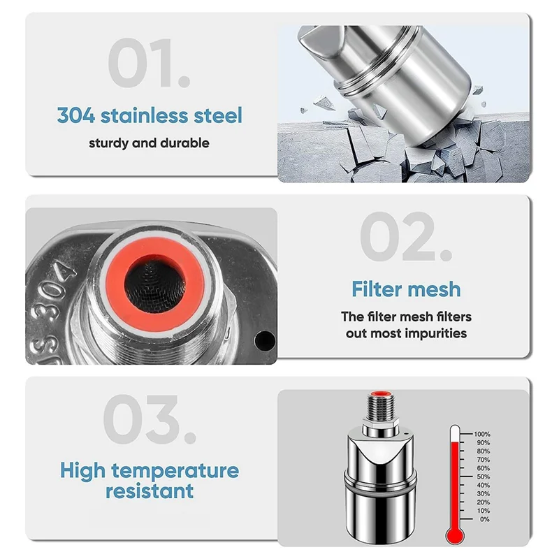 ABZV-Automatic Water Level Control Valve 1/2 Inch Stainless Steel Float Ball Valve for Tank Swimming Pool Straight with Clip