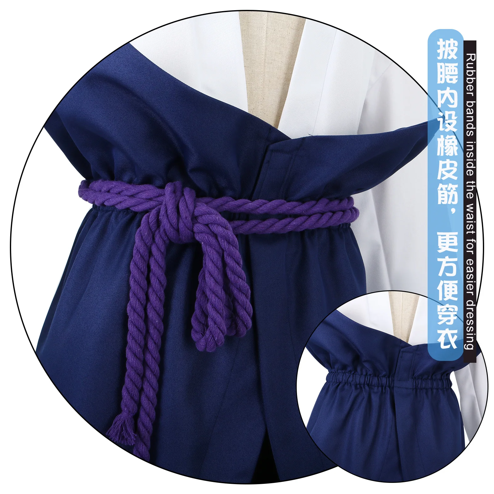 Uchiha 사스케 코스프레 의상 가발 애니메이션 정장 할로윈 만화 복장 성인 남성을위한 복장 Elder Boys Anime Sasuke Cosplay Suit
