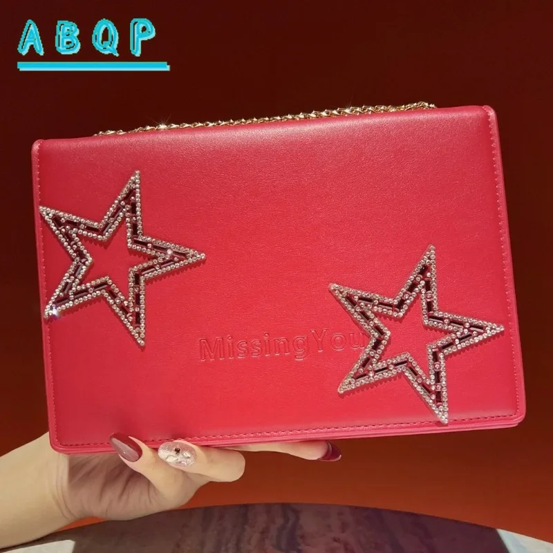 

ABQP New Dinner Clutch Bag Luxury Brand Diamond-encrusted Shiny Dinner Party Clutch Bag Fashion Women's Shoulder Messenger Bag