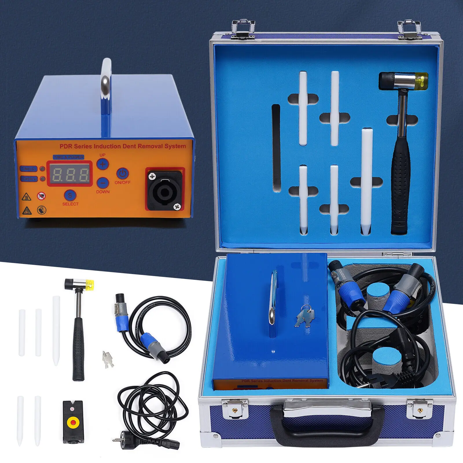 Chauffage par induction 1000W 220V Dell Lift, outil à bulles, kit de réparation automobile avec 5 tiges en caoutchouc