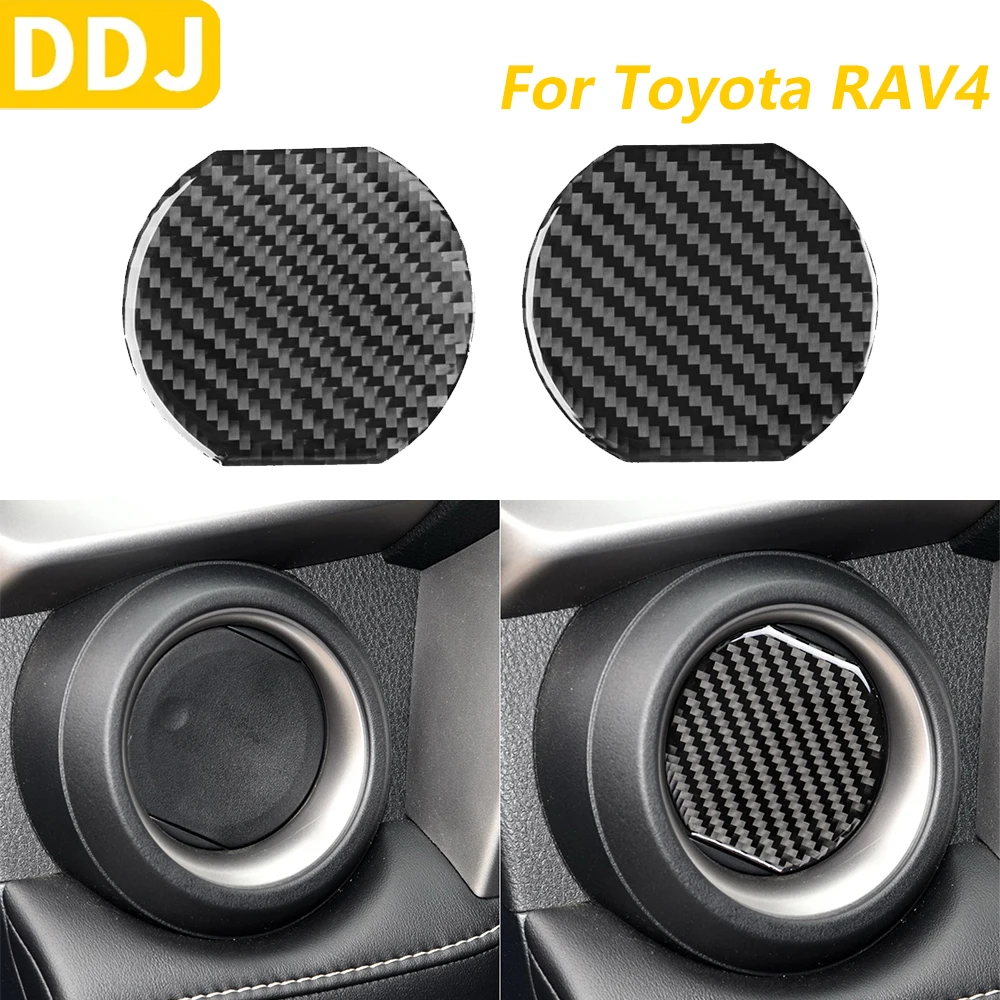 For Toyota RAV4 2016 2017 Carbon Fiber Both Side Dashboard Air Outlet Vent Panel Cover Trim Car Accessories Decoration Sticker