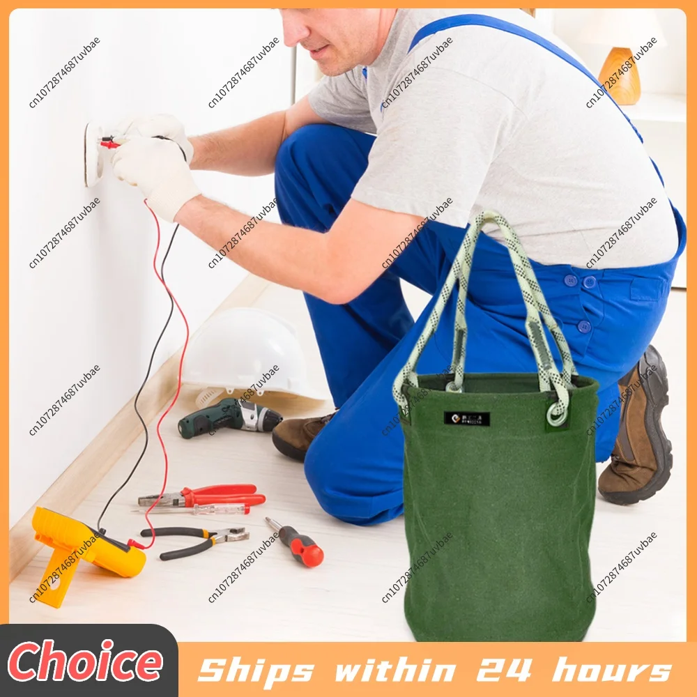 canvas-tool-bucket-bag-with-plastic-bottom-utility-tool-bucket-gardening-lawn-leaf-bag-for-electrician-for-garden-cleaning-tool
