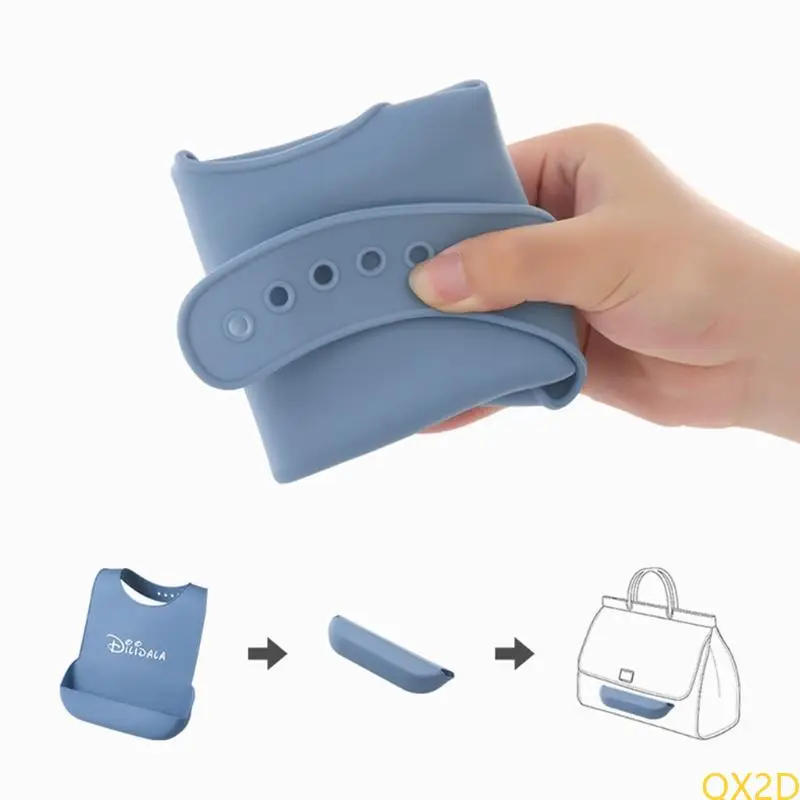 Elderly Aged Senior Disabled Adults Mealtime Cloth Protector Bib Silicone Bib