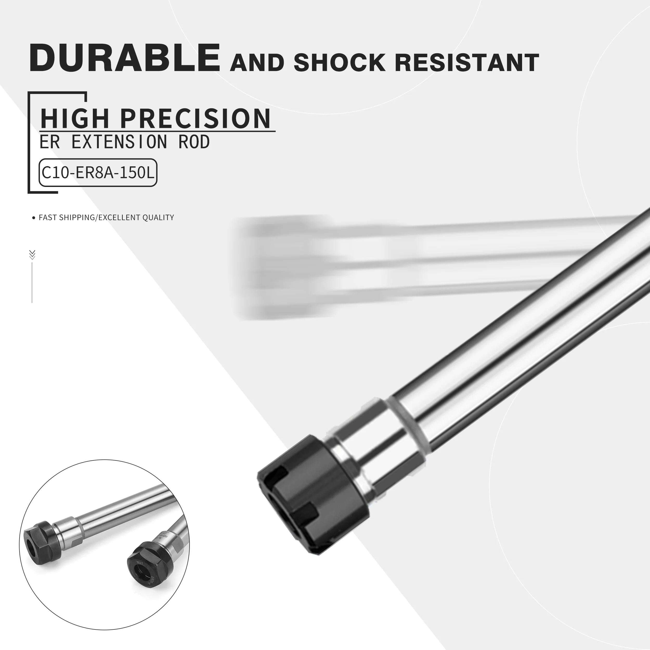 High precision ER extension rod A/M/UM type C16 C20 C25 ER8 ER11 ER16 Chuck Deep Processing Straight Shank Extension Rod Collet