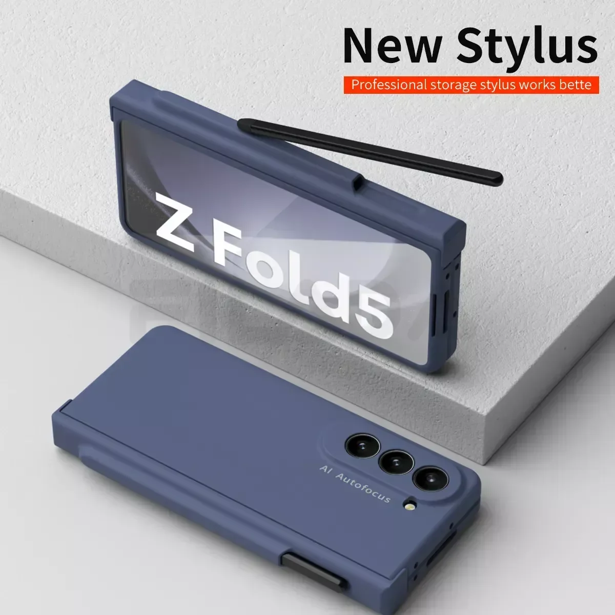 For Samsung Galaxy Z Fold 5 4 Case Skin Friendly Matte Folding Hinge With Pen Holder Tempered Film All-inclusive Protection Case