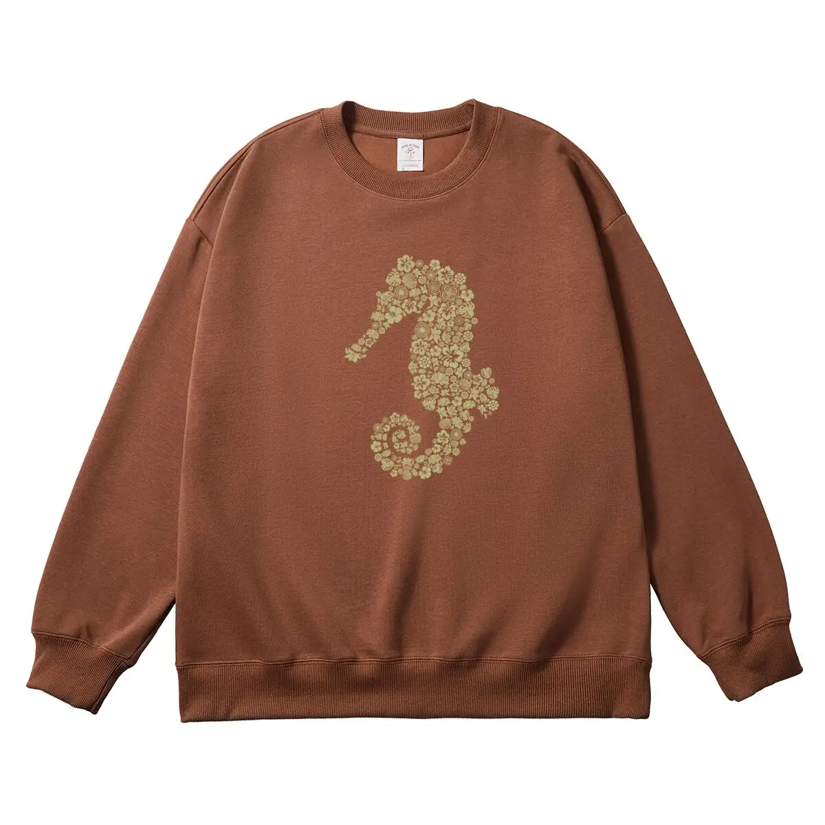 Oversized Women Pullover Seahorse Graphic Woman Tops Female Sweatshirt Round Neck Long Sleeve Autumn Thick Clothes