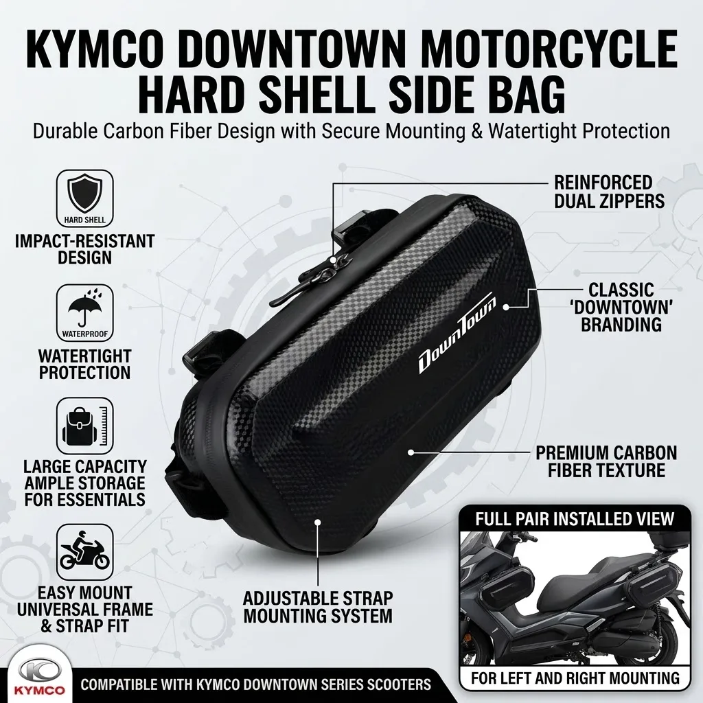 Easy To Clean Large Capacity EVA Motorcycle Saddle Bag Tool Bag With LOGO For KYMCO DOWNTOWN 125i 200i 300i 350i DT 125 200