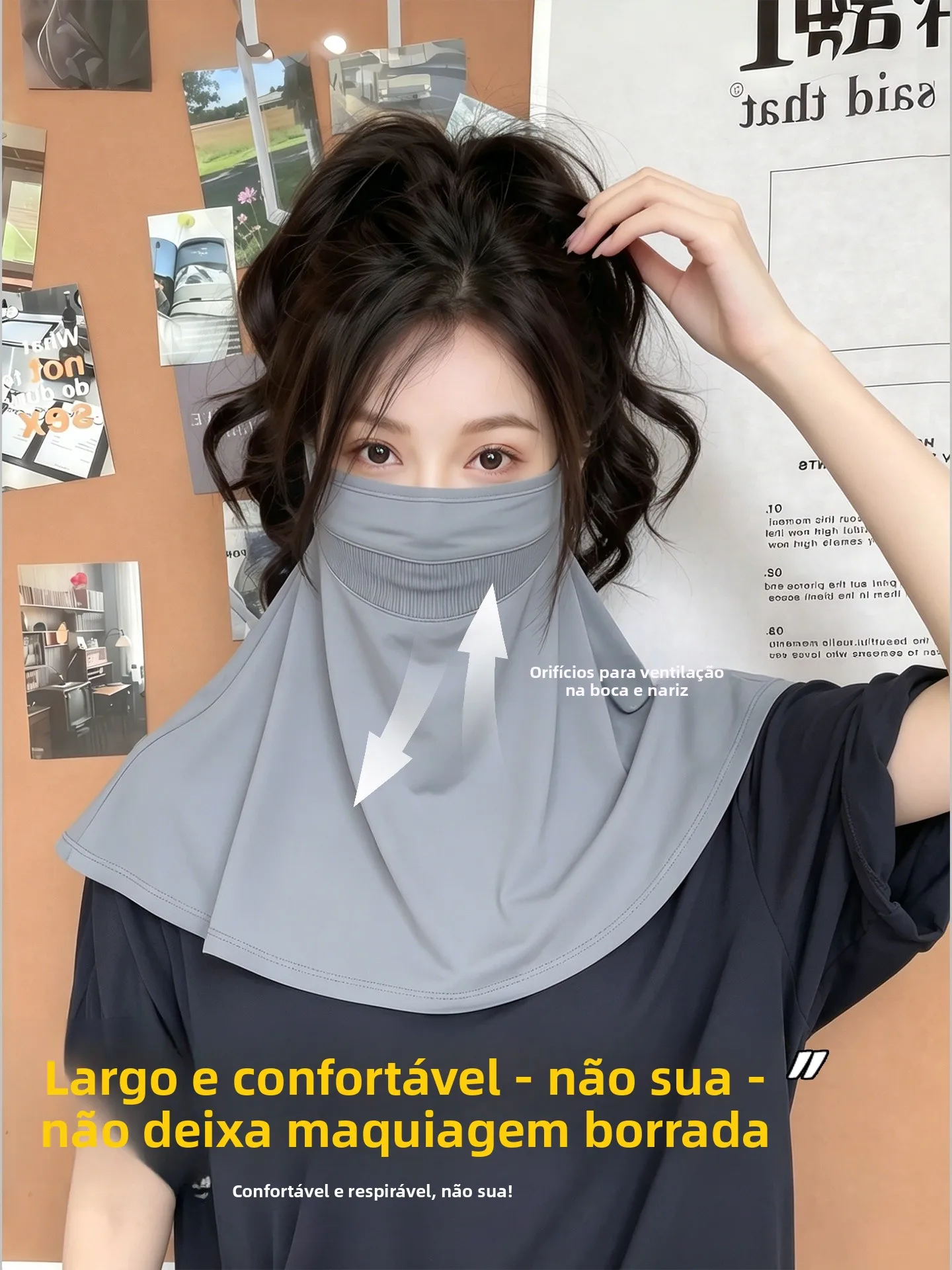 軽量で通気性のあるアイスシルク日焼け止めマスク女性用一体型ネックカバーフェイスマスク夏のファッション韓国スタイル