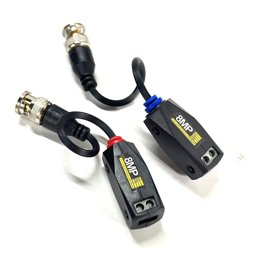 8MP CCTV HD Video Balun BNC Connector Transmission Passive Twisted Pair Cctv Cable Support HD 8MP AHD/CVI/TVI Camera