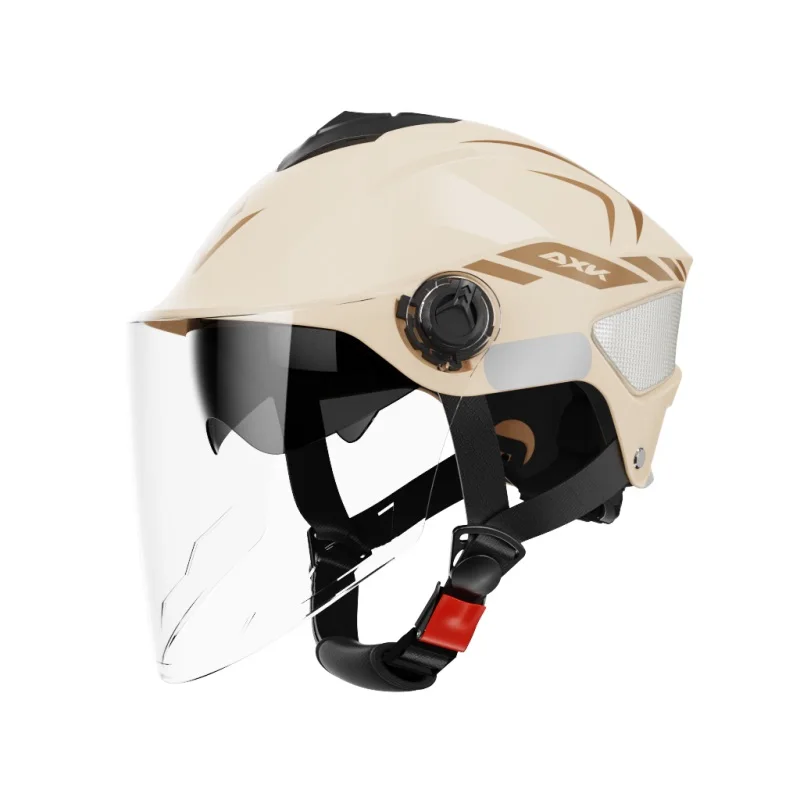 

Double visor ABS flip up half face motorcycle helmet for sale long lens khaki