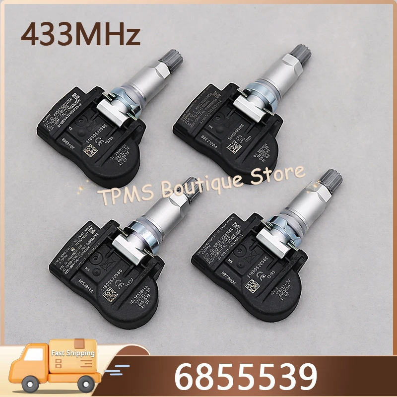 

4pcs 433MHz 6855539 Tire Pressure Monitor System TPMS Sensor For BMW 4-Series 3-Series X2 X5 X6 i3 i8 Alpina B3 Mini Countryman