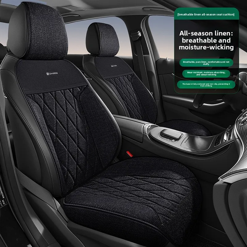 

Universal High Quality Linen Car Seat Full Cover Breathable Flax Luxury Car SUV. Seat Cushion Seats Full Cover Protection