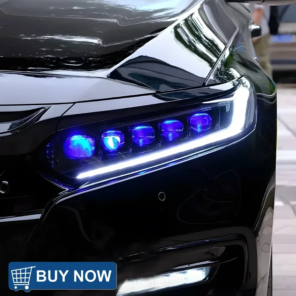 

Автоматическая фара для Honda Accord 2018-2020, светодиодные передние лампы автомобиля в сборе, обновление, высокое качество, динамические 5 линз проектора, аксессуары