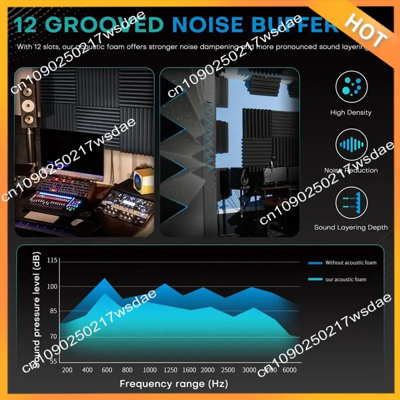 

X08A 52 Pack Acoustic Foam Panels,1X12x12inches Sound Proof Foam Panels For Walls, Acoustic Panels Sound Absorbing