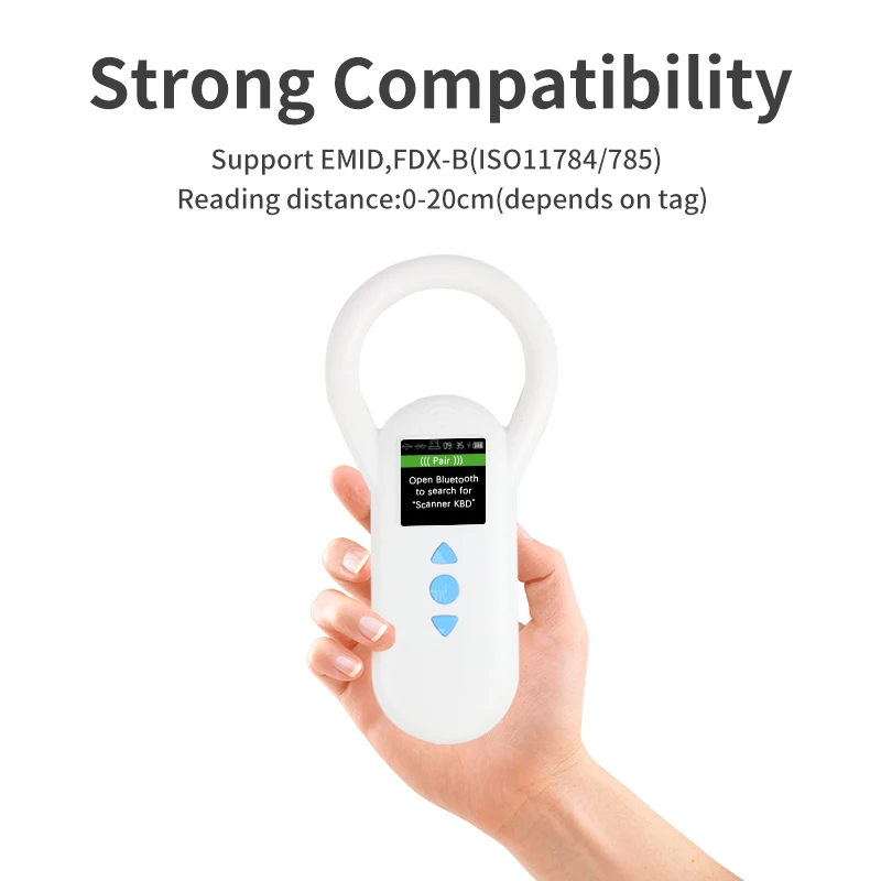 RFID Animal Reader 134.2KHz 125kHz USB/Bluetooth Pet Cat Dog Microchip Scanner FDX-B Glass Chip Identification Tag Reader