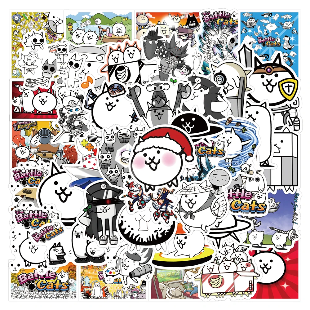 

10/30/50pcs Anime Game The Battle Cats Stickers Decals Laptop Bike Phone Car Notebook Funny Graffiti Sticker Kids Classics Toys