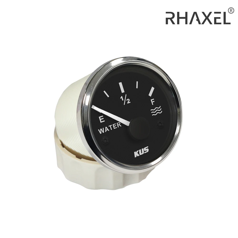 KUS Pointer Water Tank Level Gauge Meter Indicator 0-190ohm Signal for Boat RV Motorhome Truck with Backlight 12V 24V 52mm(2")