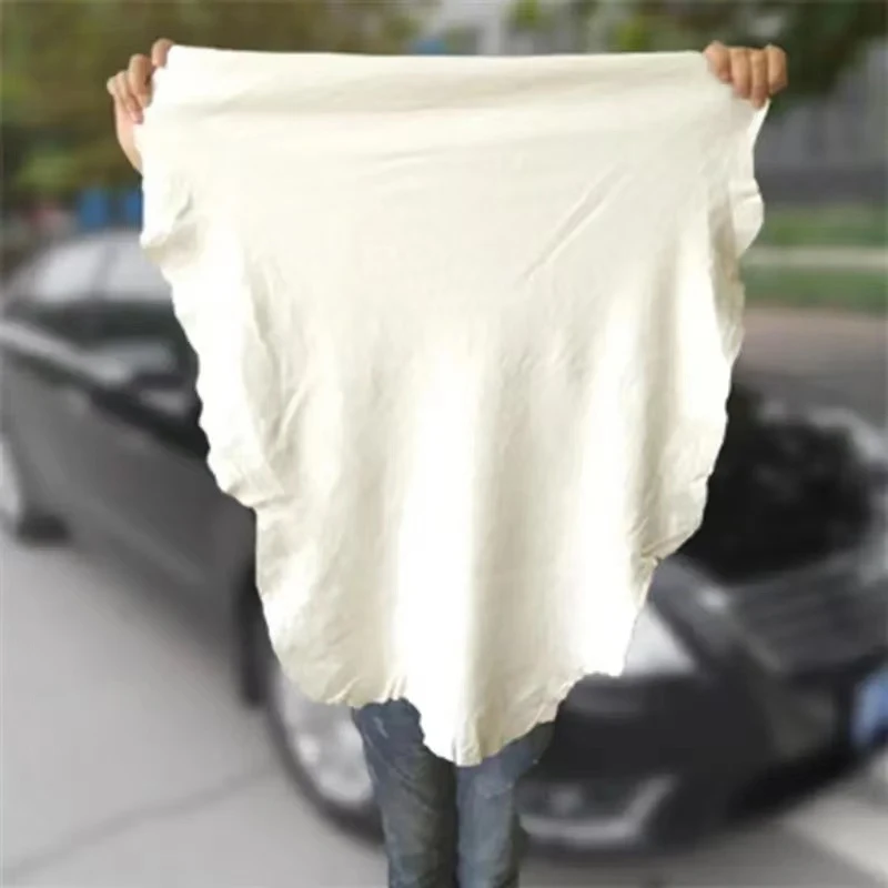 Chiffon de nettoyage en cuir de cerf naturel 40x60CM, soins de lavage de voiture et de maison, serviette de nettoyage à séchage rapide, chiffons de séchage en verre Super absorbants