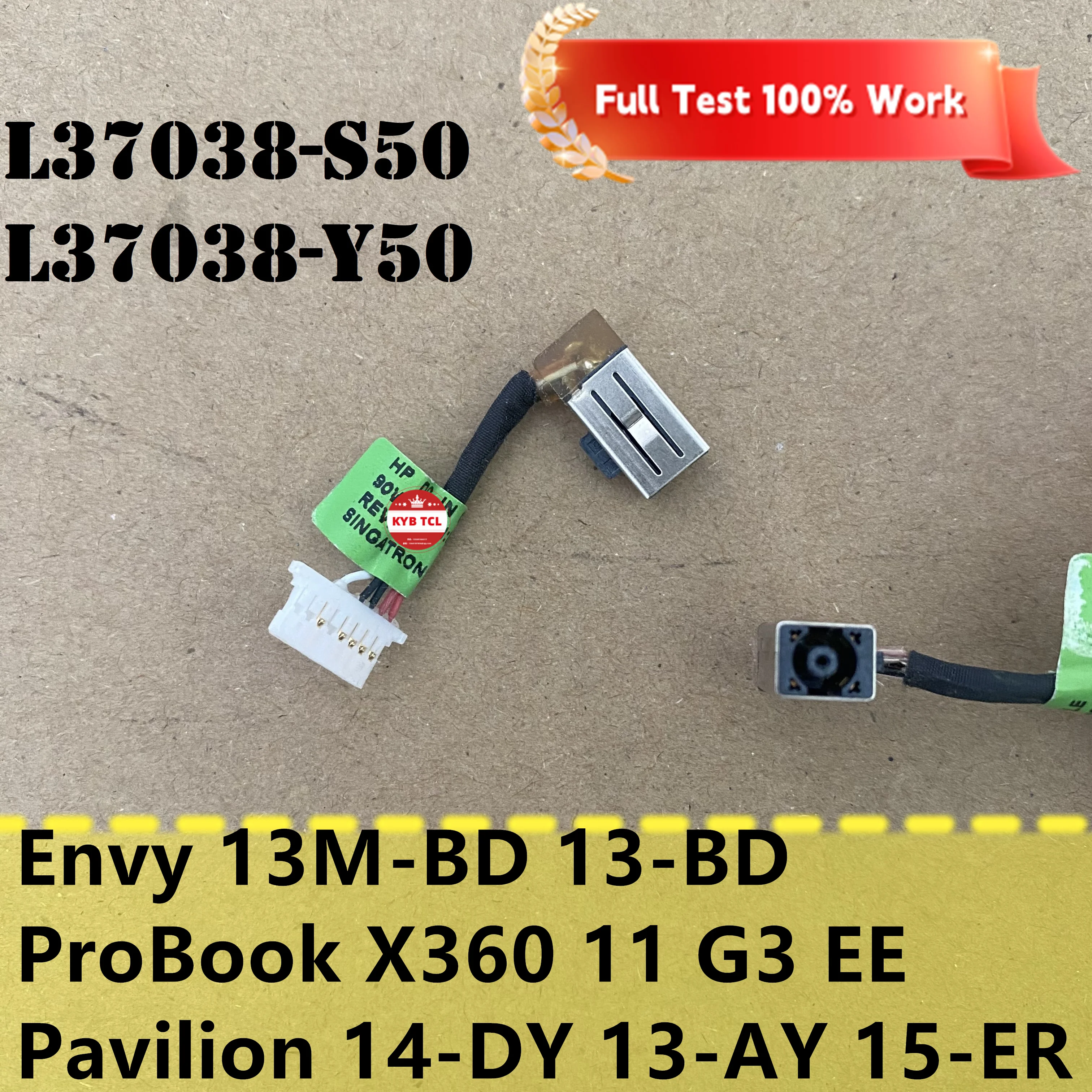 L37038-S50 L37038-Y50 Conector de alimentación CC para HP Pavilion x360 15-ER Envy 13T-BD 13M-BD 13-BD 14-EK 14-DY Probook X360 11 G3 EE