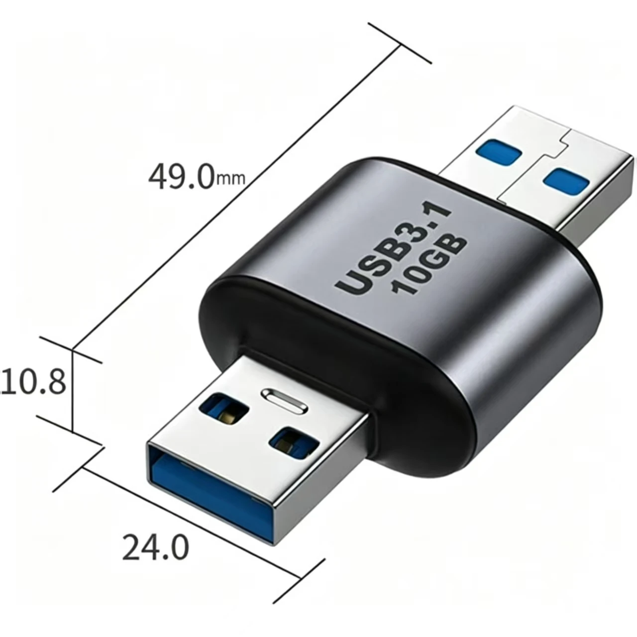 USB 3.1 Gen2 Male to Male Adapter 10Gbps High‑Speed Data Transfer Connector USB‑A Male to Male Coupler Converter