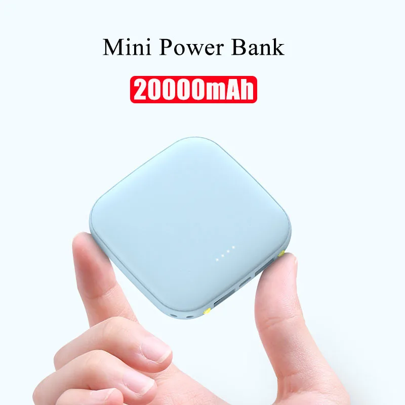 

Мини-Power Bank 20000 мАч для iPhone Xiaomi Samsung Huawei Poverbank со светодиодной подсветкой Портативное внешнее зарядное устройство Powerbank