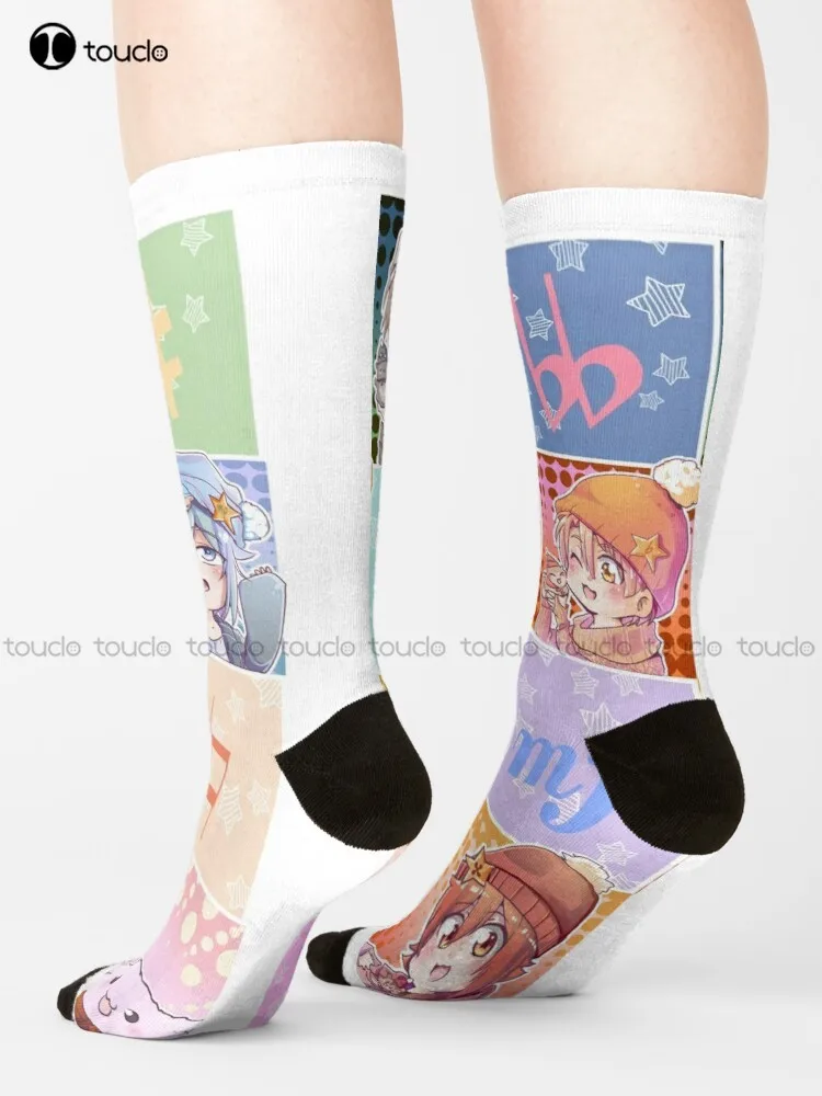 

Идолю семь! Носки мужские носки Размер мультфильм Удобные Лучшие спортивные носки для девочек Уличный Скейтборд 360 ° цифровой принт Харадзюку