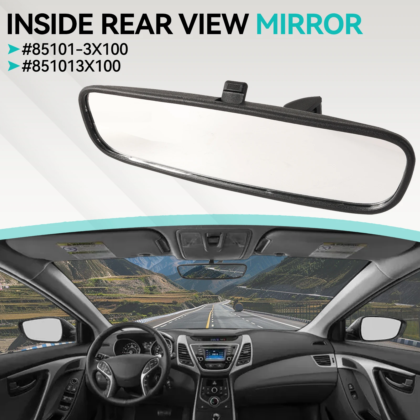 85101-3X100 851013X100 Car Mirror Inside Interior Rear View Inner For Hyundai Santa Fe Sonata Elantra Veloster Kia Optima Rio view 2