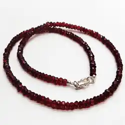 4mm Natural FACETED ruby Garnet gemstone beads necklace Taseel Inspiration Chain Chakra Elegant Wristband Gift Elegant Chic
