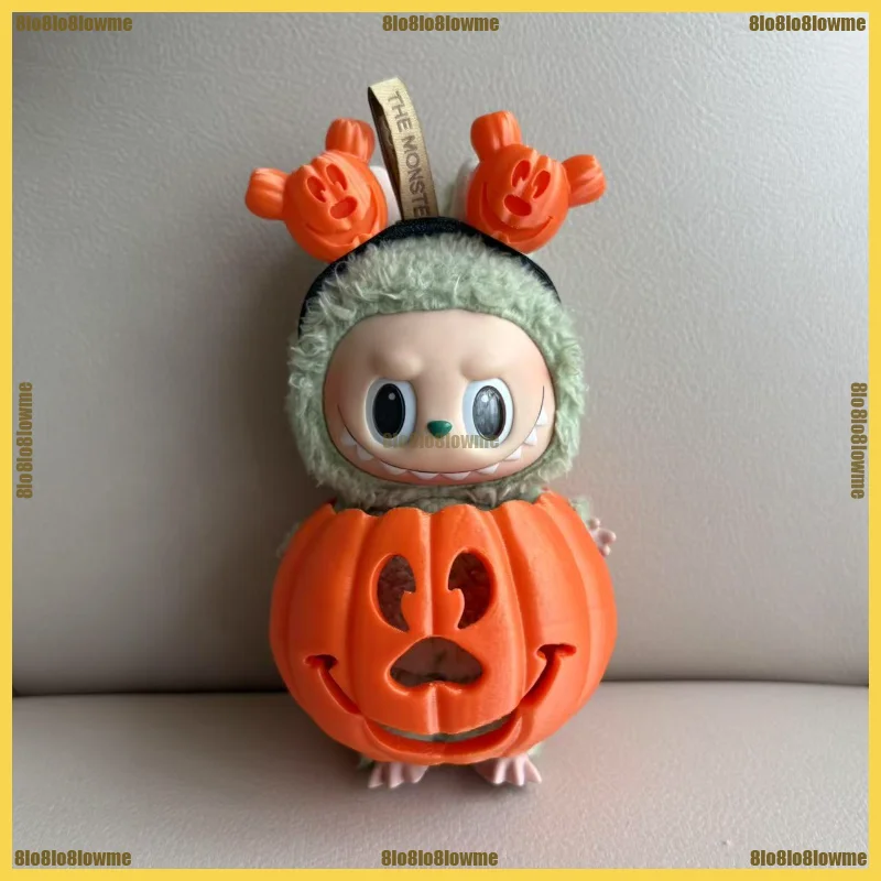 

Funny Labubu Clothes Cute 3D Printing Pumpkin Headwear Jumpsuit Set Mini Vinyl Plush Doll Clothing Fashion Doll Accessories