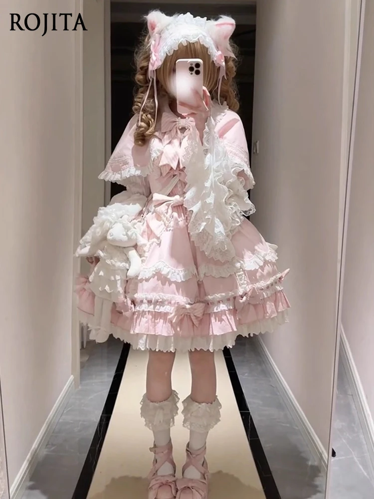 

Lolita Dress Cape Vintage Lolita Dress Sweet Girl Princess Dress + Cape + Bow Please Purchase Separately White Shirt