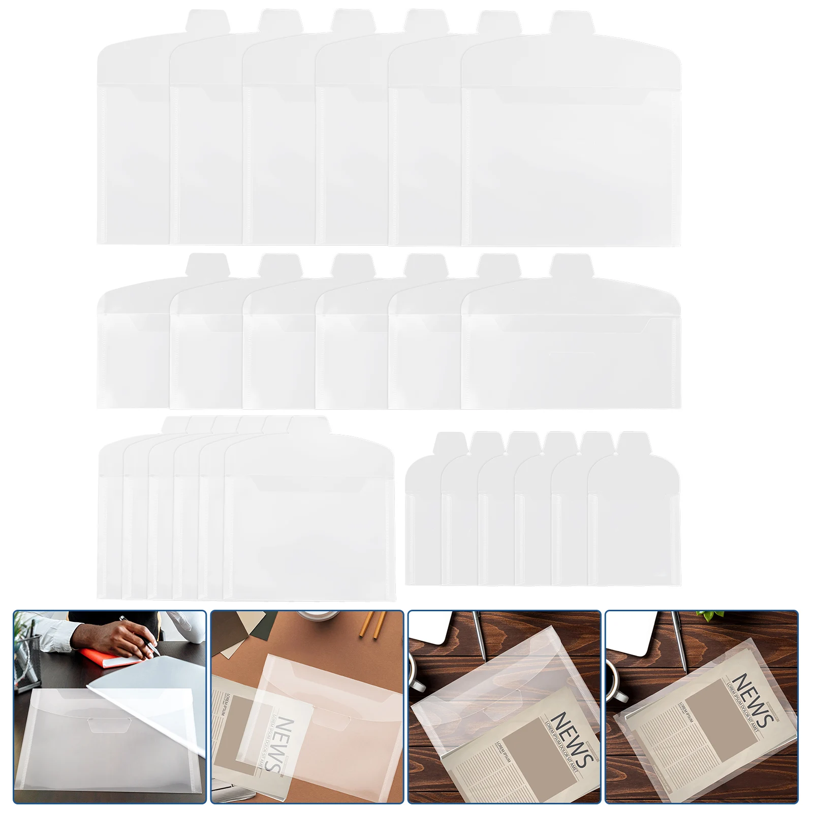 

40 Pcs Document Bag Storage Organiser Organizers File Folders Pockets for Office