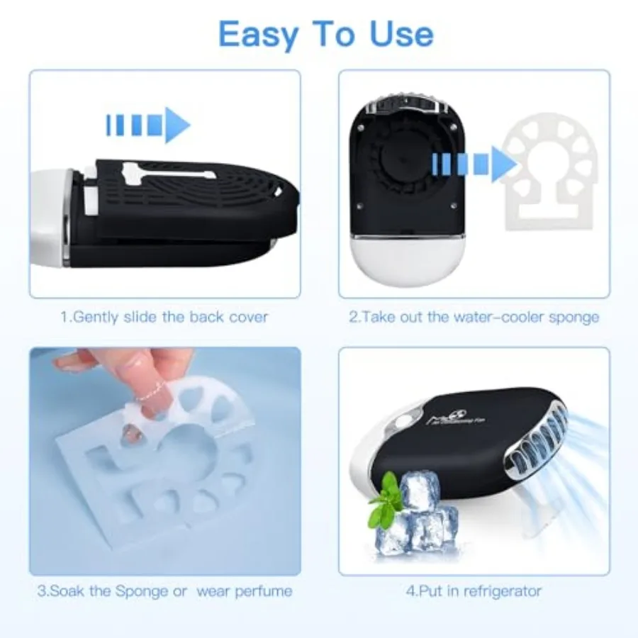 Mini Portable for Eye Extension Handheld Dryer Rechargeable USB C Air Cooling Blower with Built in Sponge Extension Application