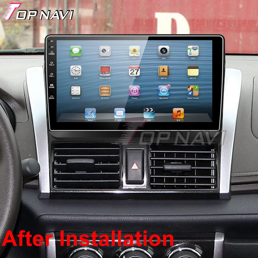 1 Din Android 9.0 Car GPS Navigation 4K Car Video Audio DVD Player For Toyota VIOS Yaris 2013 2016 Auto Radio Stereo FM AM RDS