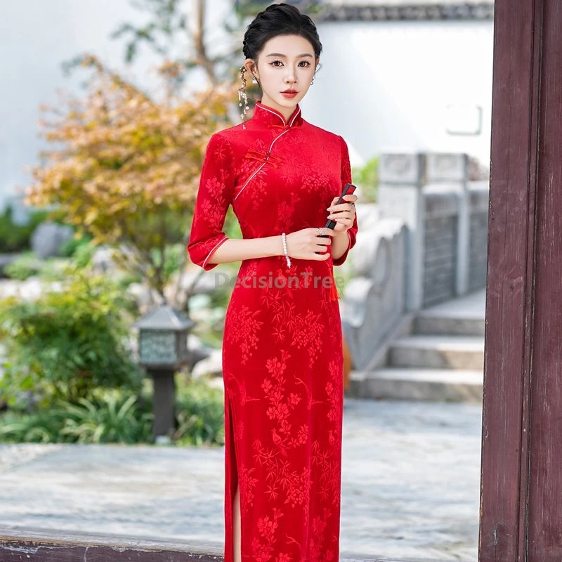 

Элегантное традиционное китайское ципао 2026 года для женщин: для выступлений, литературных мероприятий, модное повседневное ципао/чонсам