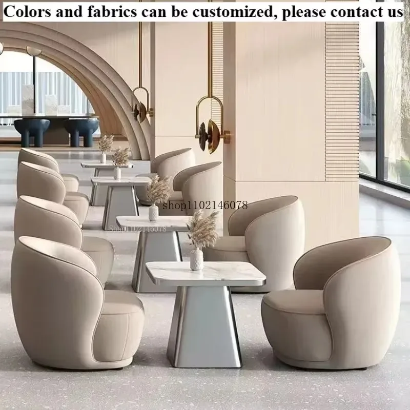 Modern Simple Fabric Sofas Sitting Area Reception Chairs Sales Office Beauty Salon Negotiation Sofa Chair Living Room Furniture