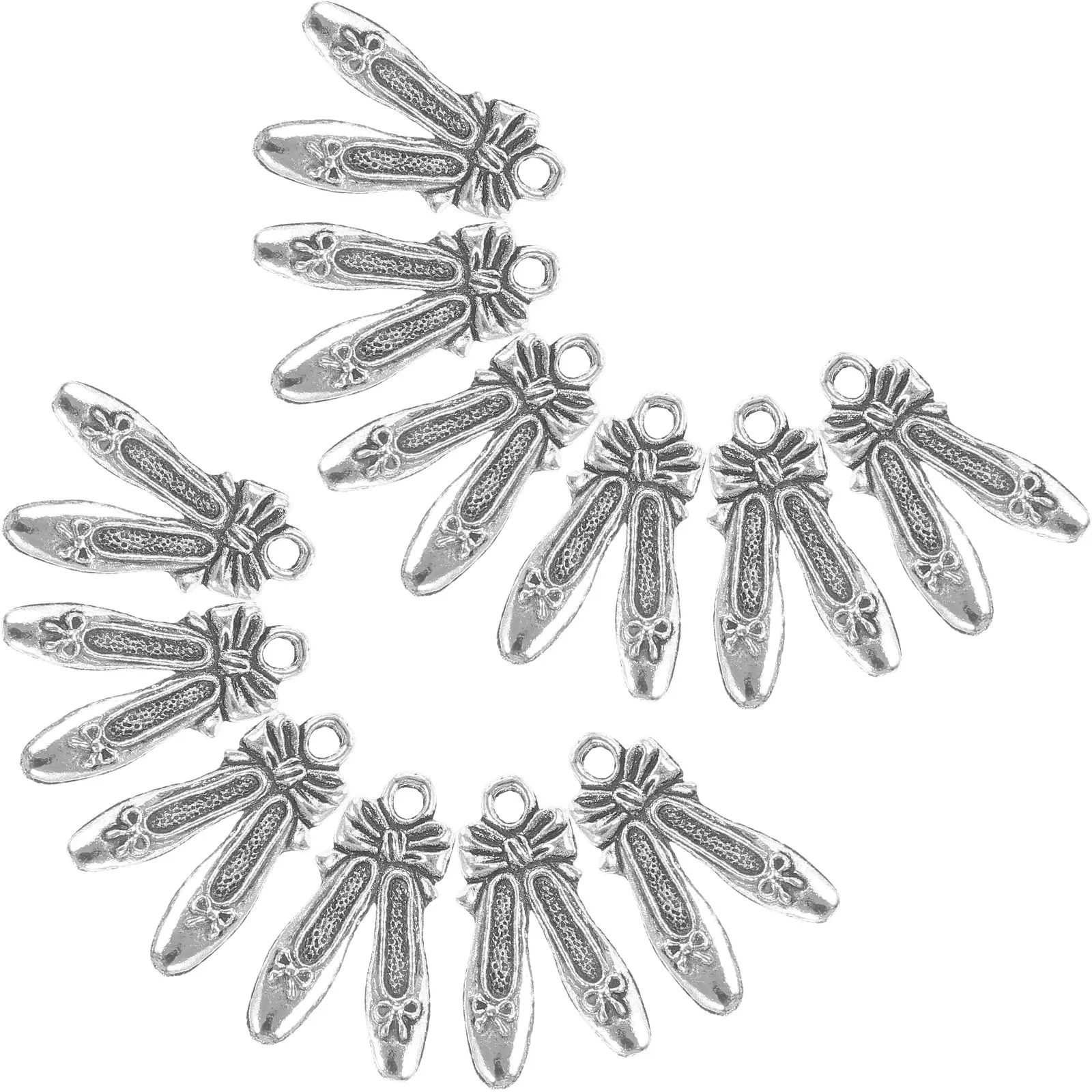 

50Pcs Ballet Shoe Pendants Alloy Charms for DIY Necklace Jewelry Making Fashionable Clavicle Chain Ornament Lady Gift