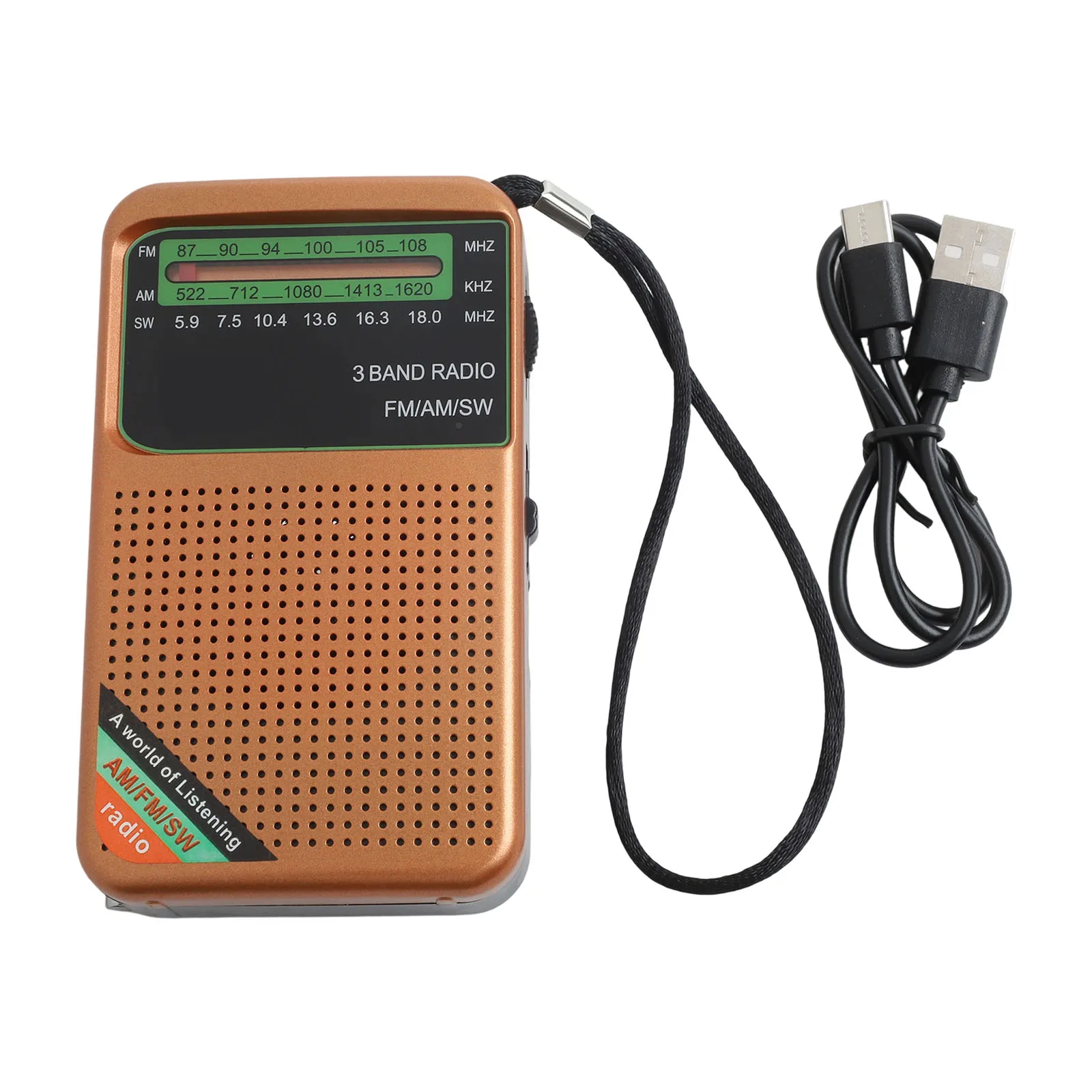 AM FM SW for Radio Compact Radio Crowded Places 3W Speaker Audio Output Easy To Carry Size For Music Streaming 116.2*70.5*31.6mm