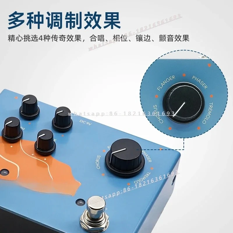 Bass Pre Analog Delay Reverb Digital Modulation Equalizer Single Chip Effect for Electric Guitar