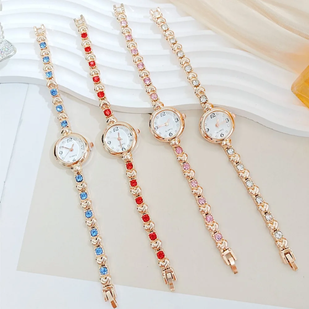INS Steel Strap Luxury Wrist Watches Round Small Dial Versatile Womens Quartz Wristwatch Fashion Style Quartz Watch Girls Gift
