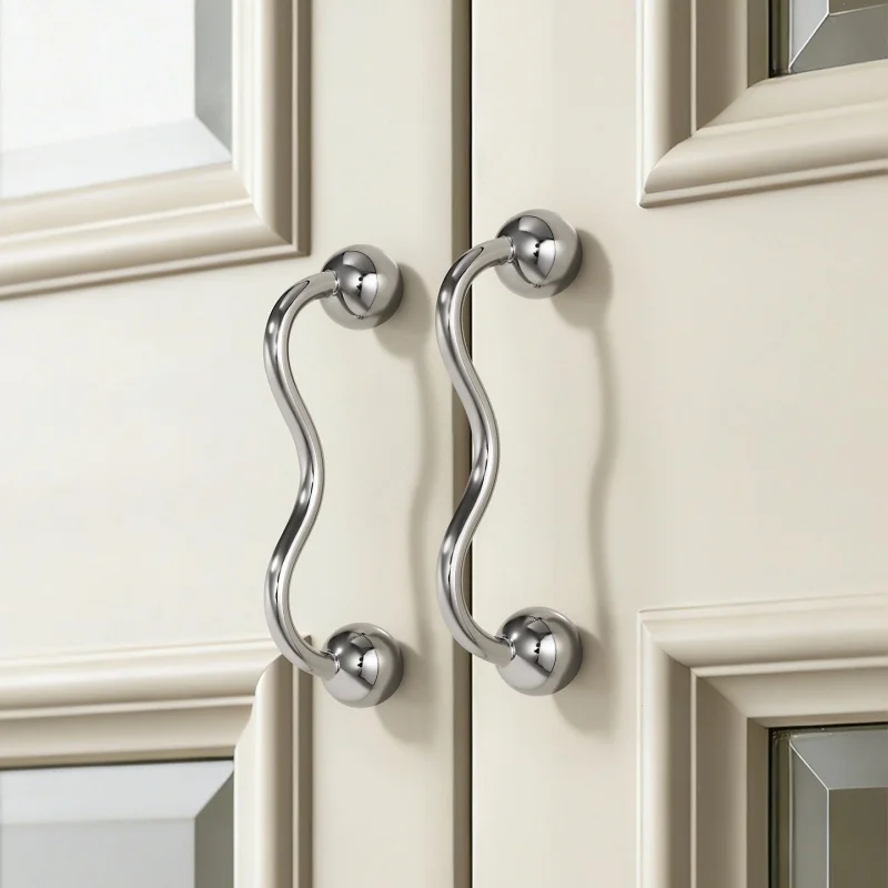 Chrome-plated Kitchen Cabinet Storage Handles Silver Drawer Knobs Cabinet Knobs And Handles Cupboard Wardrobe Closet Door Pulls