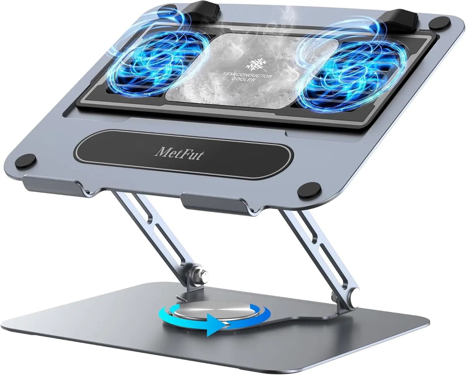 

Detachable Laptop Cooling Pad, Adjustable Stand, 360° Rotation, Ultra-Quiet, for 15.6" Laptops