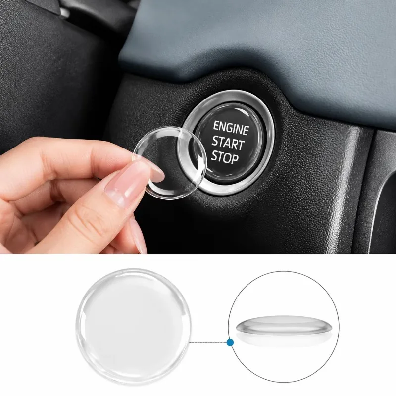 One Click Start Button Sticker for Car Transparent Protective Sticker for Ignition Switch Suitable for Start Stop Button Sticker