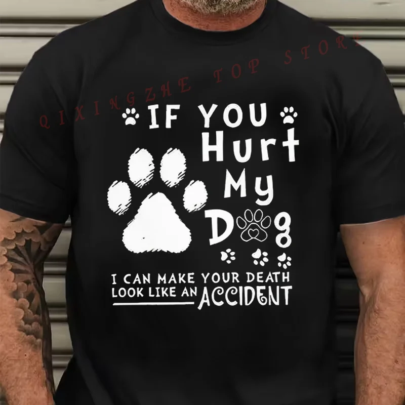 

Новая мужская и женская футболка с принтом «Если вы повредите мою собаку», с изображением лапы и кости, с коротким рукавом